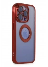 Mey İthalat®  iPhone 15 Pro Max Kılıf Slot Silikon - Kırmızı