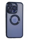 Mey İthalat®  iPhone 15 Pro Max Kılıf Slot Silikon - Lacivert