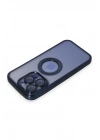 Mey İthalat®  iPhone 15 Pro Max Kılıf Slot Silikon - Lacivert