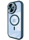 Mey İthalat®  iPhone 15 Pro Max Kılıf Teleskop Lens Magsafe Silikon Kapak - Lacivert
