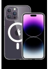 Mey İthalat®  iPhone 15 Pro Max Kılıf Tron Şeffaf Magsafe Kapak - Şeffaf