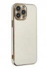 Mey İthalat®  iPhone 15 Pro Max Kılıf Volet Silikon - Beyaz
