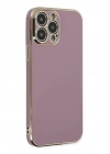 Mey İthalat®  iPhone 15 Pro Max Kılıf Volet Silikon - Mor