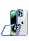 Mey İthalat®   iPhone 15 Pro Max  Lensli Silikon - Açık Mavi