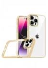 Mey İthalat®   iPhone 15 Pro Max  Lensli Silikon - Gold