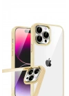 Mey İthalat®   iPhone 15 Pro Max  Lensli Silikon - Gold