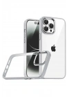 Mey İthalat®   iPhone 15 Pro Max  Lensli Silikon - Gümüş