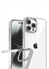 Mey İthalat®   iPhone 15 Pro Max  Lensli Silikon - Gümüş