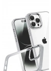 Mey İthalat®   iPhone 15 Pro Max  Lensli Silikon - Gümüş
