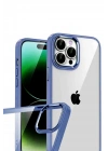 Mey İthalat®   iPhone 15 Pro Max  Lensli Silikon - Lacivert