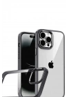 Mey İthalat®   iPhone 15 Pro Max  Lensli Silikon - Siyah