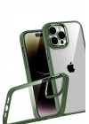 Mey İthalat®   iPhone 15 Pro Max  Lensli Silikon - Yeşil