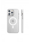 Mey İthalat®  iPhone 15 Pro Max Line Magsafe Kapak - Beyaz
