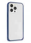 Mey İthalat®  iPhone 15 Pro Max Metal Bumper Mat Kapak - Lacivert