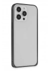 Mey İthalat®  iPhone 15 Pro Max Metal Bumper Mat Kapak - Siyah
