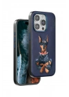 Mey İthalat®  iPhone 15 Pro Max Perma Desenli Kapak - Lacivert