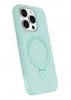 Mey İthalat®   iPhone 15 Pro Max Regal Magsafe Standlı Kapak - Su Yeşili