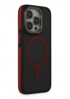 Mey İthalat®  iPhone 15 Pro Max Rocky Magsafe Kapak - Siyah-Kırmızı