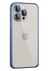 Mey İthalat®  iPhone 15 Pro Metal Bumper Mat Kapak - Lacivert