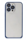 Mey İthalat®  iPhone 15 Pro Metal Bumper Mat Kapak - Lacivert