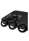 Mey İthalat®  iPhone 15 Pro Raze Metal Kamera Lens - Siyah