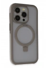 Mey İthalat®  iPhone 15 Pro Zorda Airbag Magsafe Standlı Kapak - Titan Gri