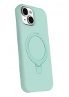 Mey İthalat®   iPhone 15 Regal Magsafe Standlı Kapak - Su Yeşili