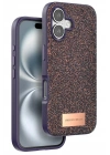 Mey İthalat®   iPhone 16 Bright Simli Kapak - Derin Mor