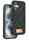 Mey İthalat®   iPhone 16 Bright Simli Kapak - Siyah