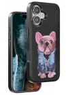 Mey İthalat®  iPhone 16 Cute Desenli Kapak - Siyah