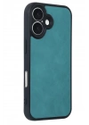 Mey İthalat®  iPhone 16 Kılıf Aras Deri Kapak - Açık Yeşil