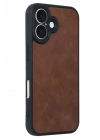 Mey İthalat®  iPhone 16 Kılıf Aras Deri Kapak - Taba