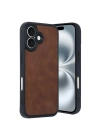 Mey İthalat®  iPhone 16 Kılıf Aras Deri Kapak - Taba