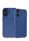 Mey İthalat®  iPhone 16 Kılıf Auto Focus Karbon Kapak - Lacivert