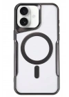 Mey İthalat®  iPhone 16 Kılıf Boyi Magsafe Silikon Kapak - Siyah