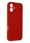 Mey İthalat®  iPhone 16 Kılıf First Silikon - Kırmızı