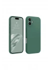 Mey İthalat®  iPhone 16 Kılıf First Silikon - Koyu Yeşil