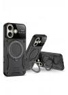 Mey İthalat®  iPhone 16 Kılıf Joy Lens Standlı Kapak - Mor