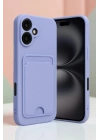 Mey İthalat®  iPhone 16 Kılıf Kelvin Kartvizitli Silikon - Siyah