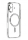 Mey İthalat®  iPhone 16 Kılıf Kross Magneticsafe Kapak - Gümüş