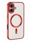 Mey İthalat®   iPhone 16 Kılıf Kross Magneticsafe Kapak - Kırmızı