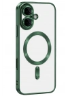 Mey İthalat®   iPhone 16 Kılıf Kross Magneticsafe Kapak - Koyu Yeşil