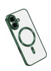 Mey İthalat®   iPhone 16 Kılıf Kross Magneticsafe Kapak - Koyu Yeşil