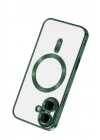 Mey İthalat®   iPhone 16 Kılıf Kross Magneticsafe Kapak - Koyu Yeşil
