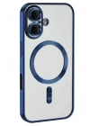 Mey İthalat®   iPhone 16 Kılıf Kross Magneticsafe Kapak - Lacivert