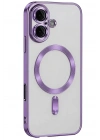 Mey İthalat®   iPhone 16 Kılıf Kross Magneticsafe Kapak - Mor