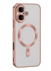 Mey İthalat®   iPhone 16 Kılıf Kross Magneticsafe Kapak - Rose
