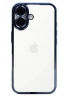 Mey İthalat®  iPhone 16 Kılıf  Lensli Silikon - Açık Mavi