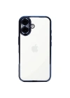 Mey İthalat®  iPhone 16 Kılıf  Lensli Silikon - Açık Mavi