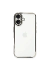 Mey İthalat®  iPhone 16 Kılıf  Lensli Silikon - Gümüş